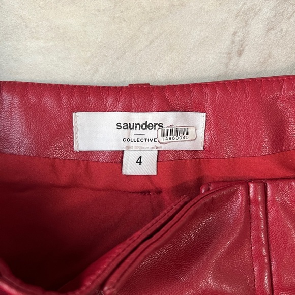 Saunders Collective Red Faux Leather Skirt - Picture 8 of 9